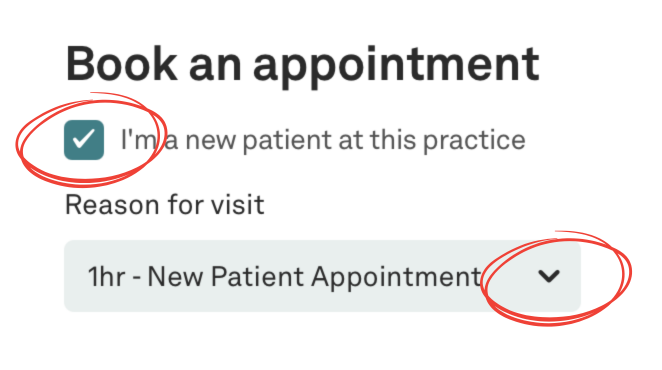 Step 1: New patient selection