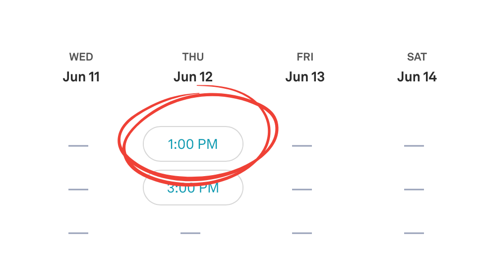 Step 3: Date and time selection